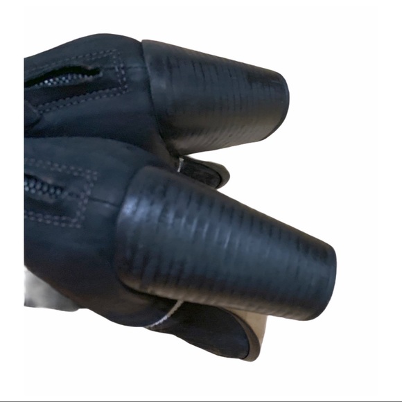 Rag & Bone Boots Suede Leather Block Heels Black Ankle Boots Size 7 - Picture 5 of 9